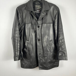 Screamin' Eagle Men Leather Jacket detachable liner Size L Black